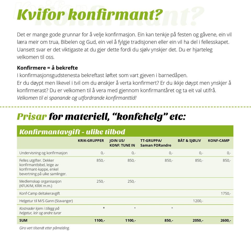 Uansett svar er det viktigaste at du gjer dette fordi du sjølv ynskjer det. Du er hjarteleg velkomen til oss.