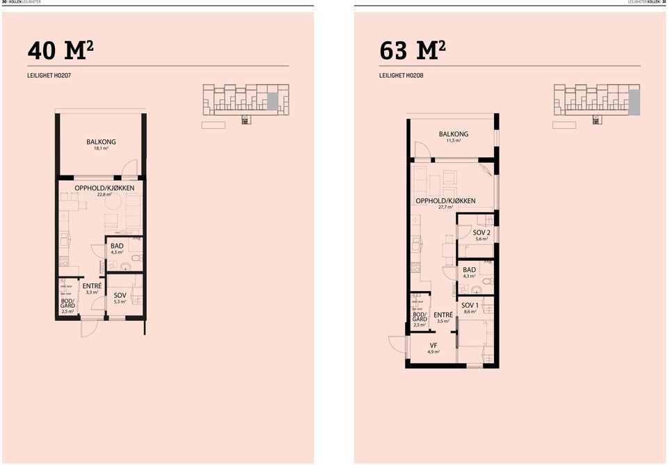 40 m BRA: 63, m 63 m Leilighet ho07 Leilighet h008 BRA: 63, m,5 meter.