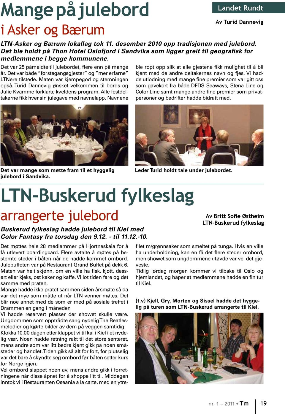 Navnene Landet Rundt Av Turid Dannevig LTN-Asker og Bærum lokallag tok 11. desember 2010 opp tradisjonen med julebord.