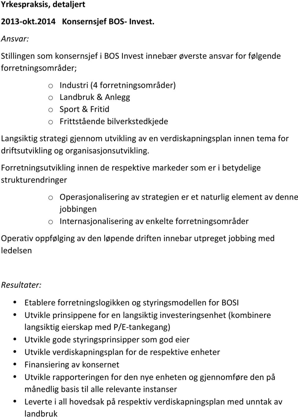 bilverkstedkjede Langsiktig strategi gjennom utvikling av en verdiskapningsplan innen tema for driftsutvikling og organisasjonsutvikling.