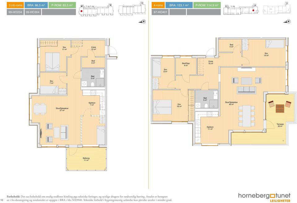 99-HO204 99-HO304 97-HO401 12 m² 4 m² 14 m² 3 m² /Disp 4 m² 16