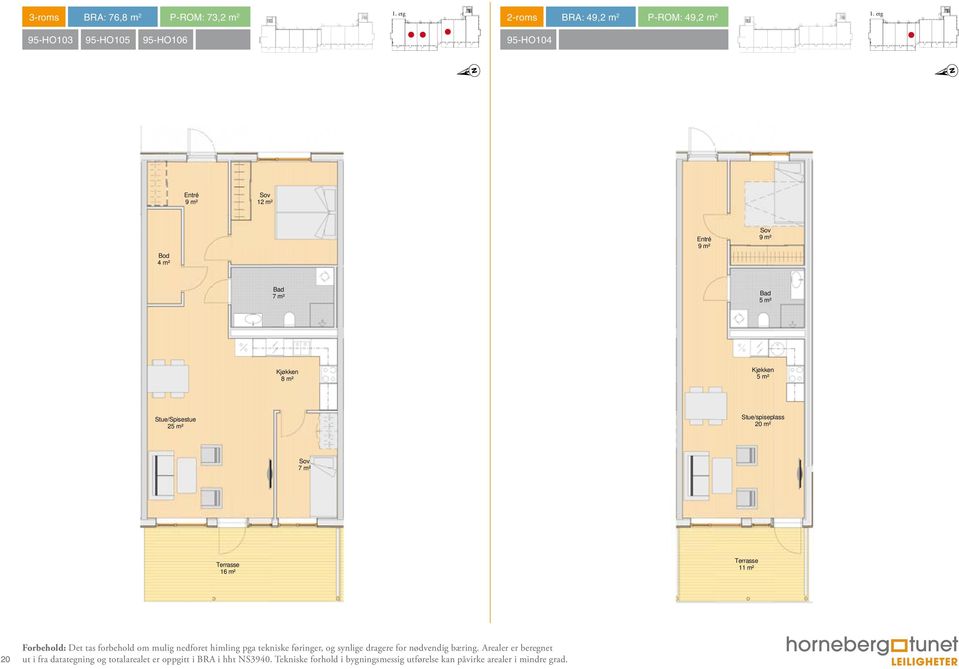 etg 95-HO103 95-HO105 95-HO106 95-HO104 9 m² 12 m² 4 m² 9