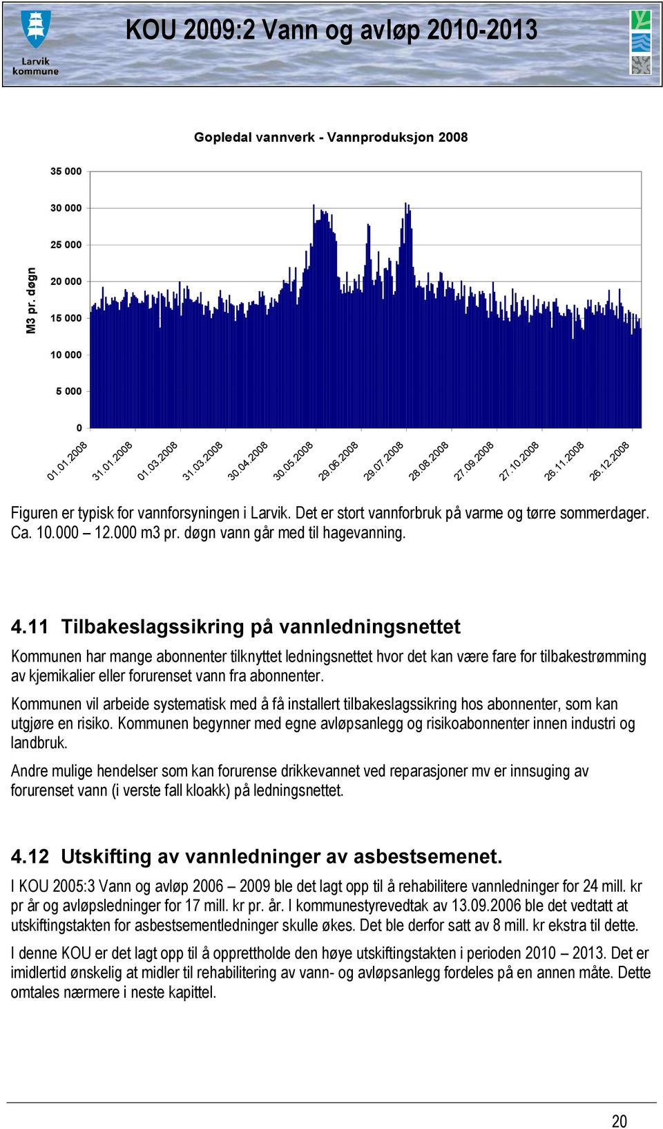 000 m3 pr. døgn vann går med til hagevanning. 4.