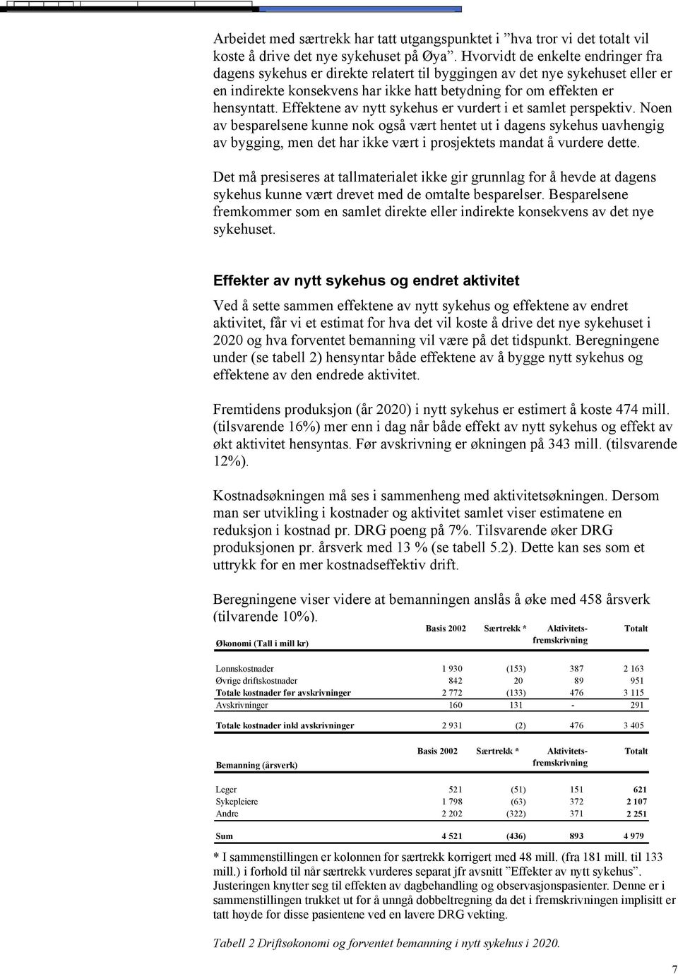 Effektene av nytt sykehus er vurdert i et samlet perspektiv.