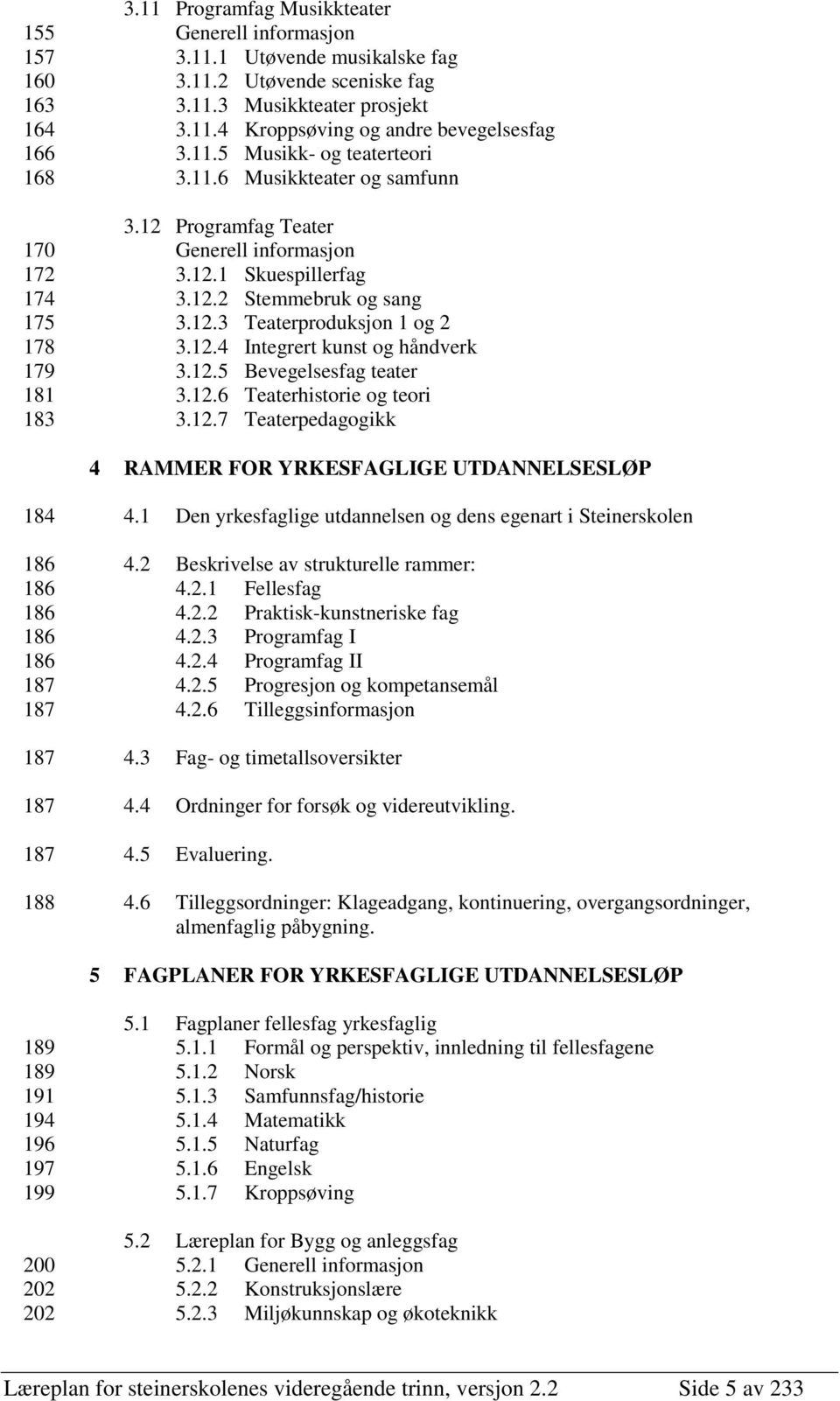 12.4 Integrert kunst og håndverk 179 3.12.5 Bevegelsesfag teater 181 3.12.6 Teaterhistorie og teori 183 3.12.7 Teaterpedagogikk 4 RAMMER FOR YRKESFAGLIGE UTDANNELSESLØP 184 4.