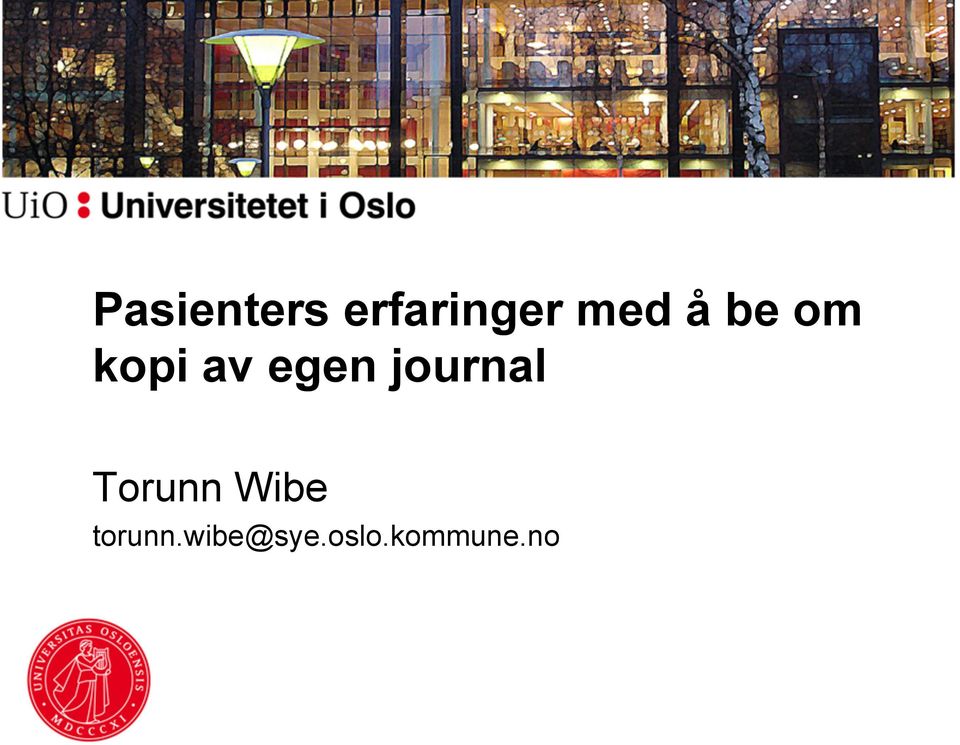 journal Torunn Wibe