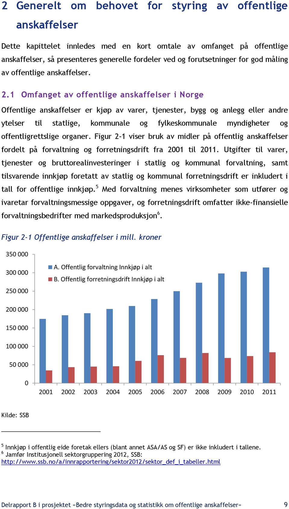 1 Omfanget av offentlige anskaffelser i Norge Offentlige anskaffelser er kjøp av varer, tjenester, bygg og anlegg eller andre ytelser til statlige, kommunale og fylkeskommunale myndigheter og