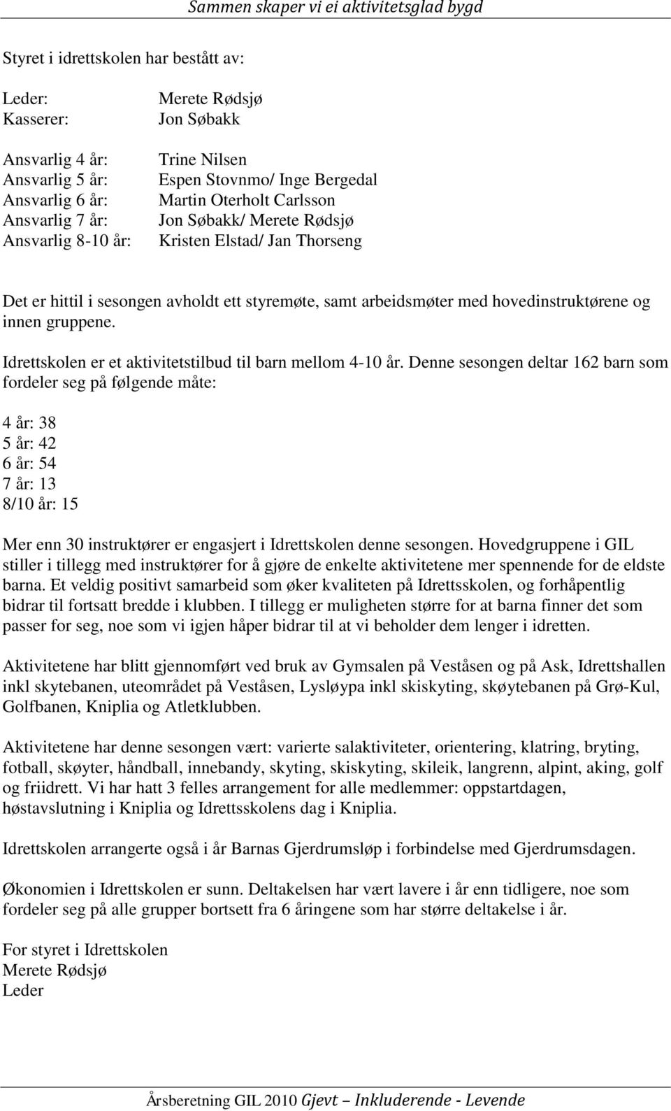 Idrettskolen er et aktivitetstilbud til barn mellom 4-10 år.