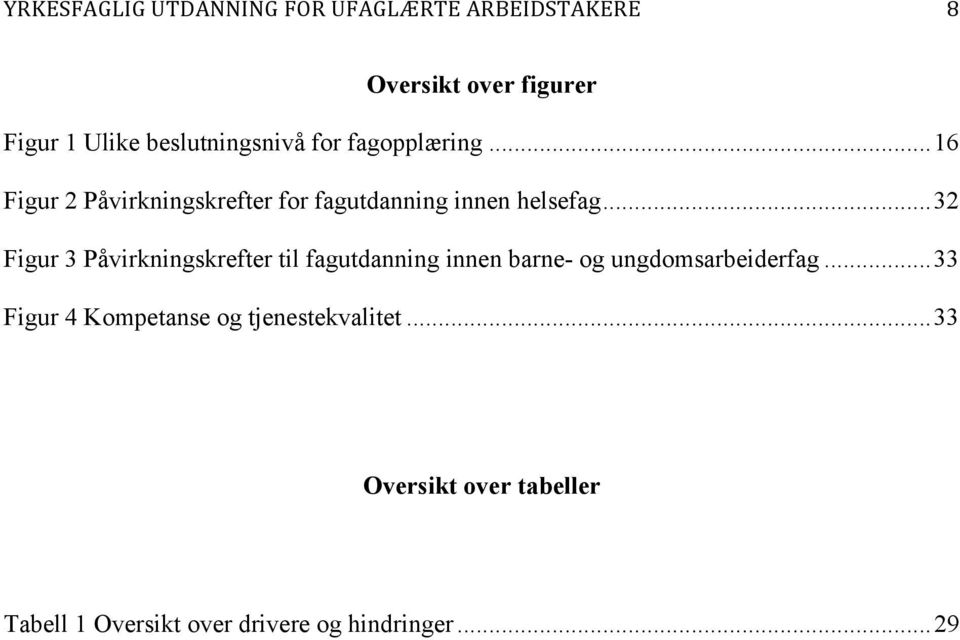 ..32 Figur 3 Påvirkningskrefter til fagutdanning innen barne- og ungdomsarbeiderfag.