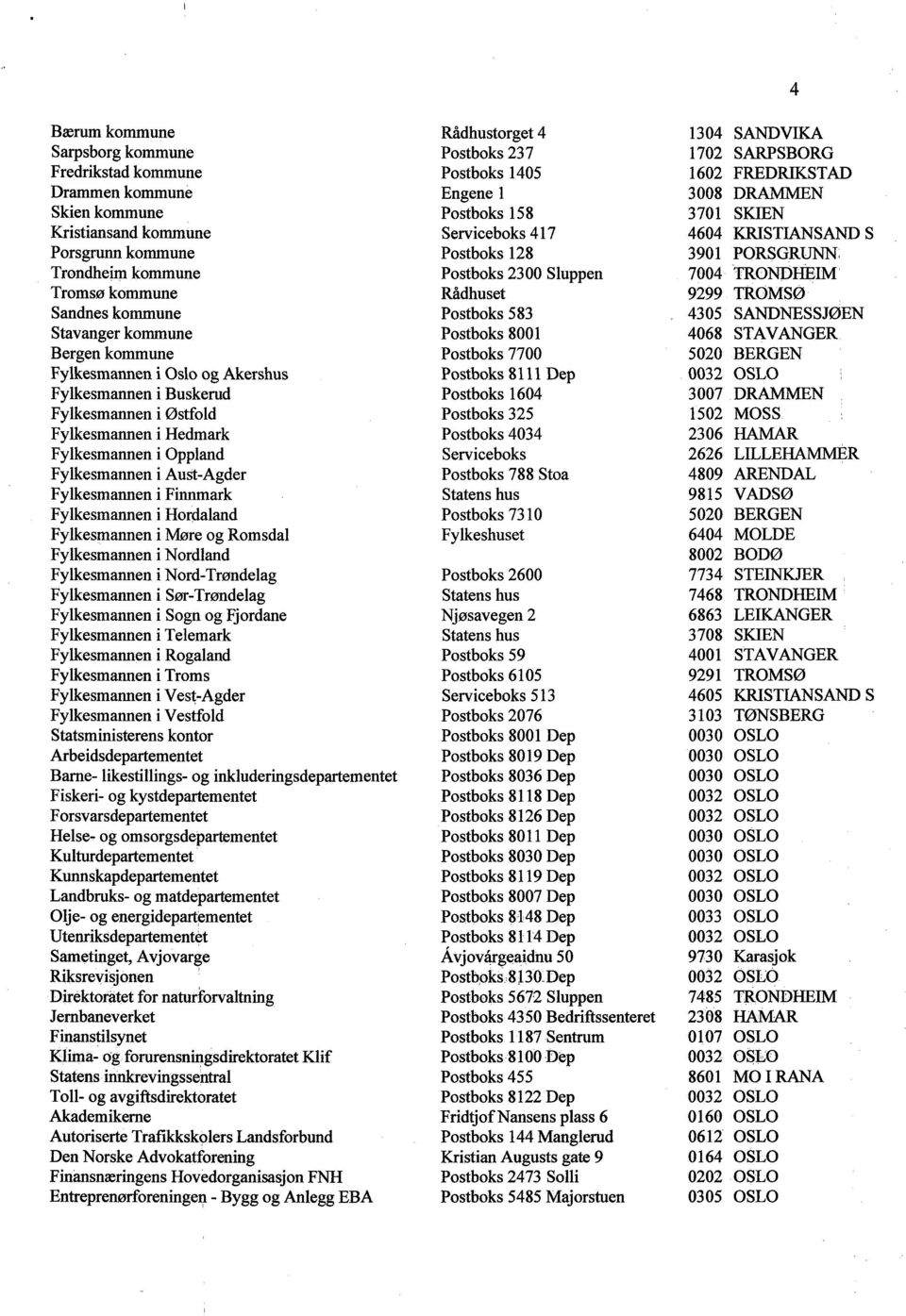 Fylkesmaimen i Fylkesmannen; Nordland Nord-Trøndelag Sør-Trøndelag Sogn og Fjordane Telemark Rogaland Troms Vest-Agder Vestfold Statsministerens kontor Arbeidsdepartementet Barne- likestillings- og