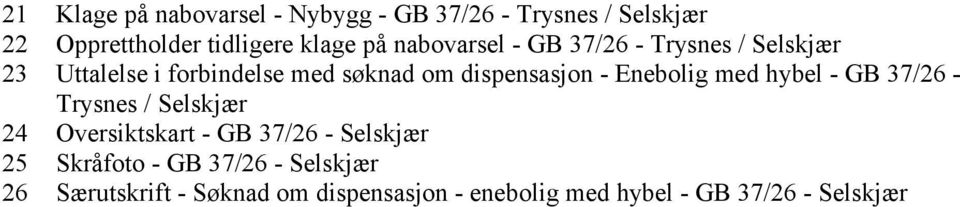 Enebolig med hybel - GB 37/26 - Trysnes / Selskjær 24 Oversiktskart - GB 37/26 - Selskjær 25 Skråfoto