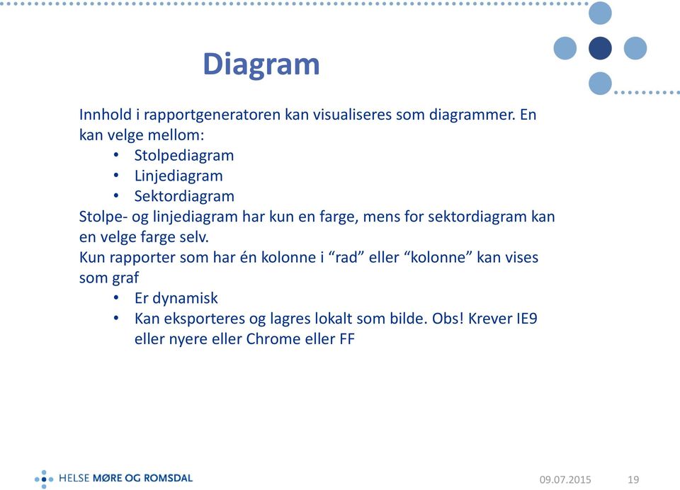 mens for sektordiagram kan en velge farge selv.