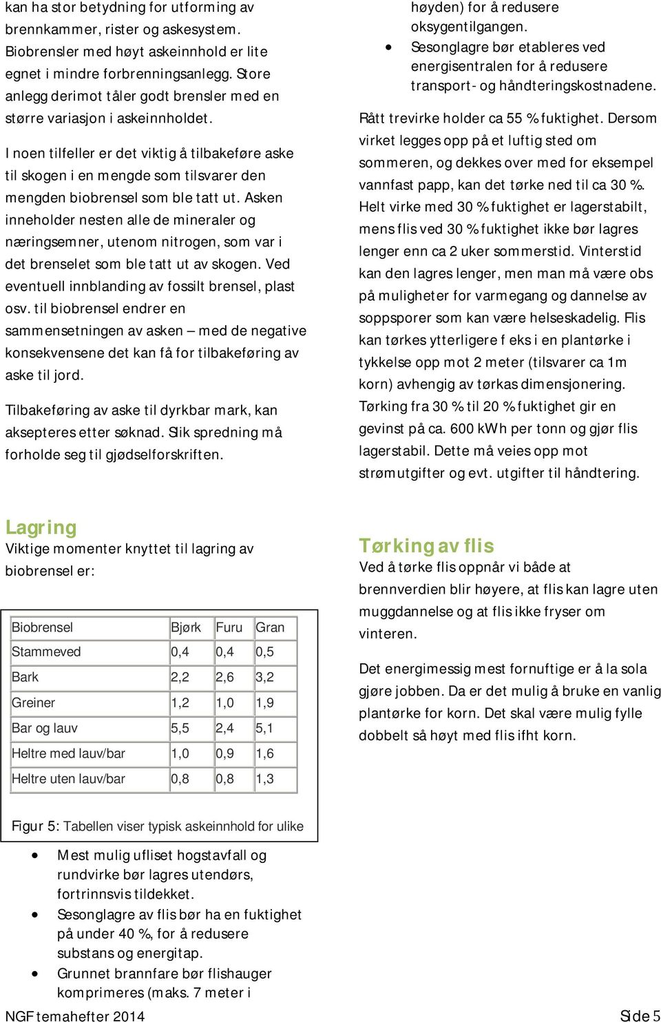 I noen tilfeller er det viktig å tilbakeføre aske til skogen i en mengde som tilsvarer den mengden biobrensel som ble tatt ut.