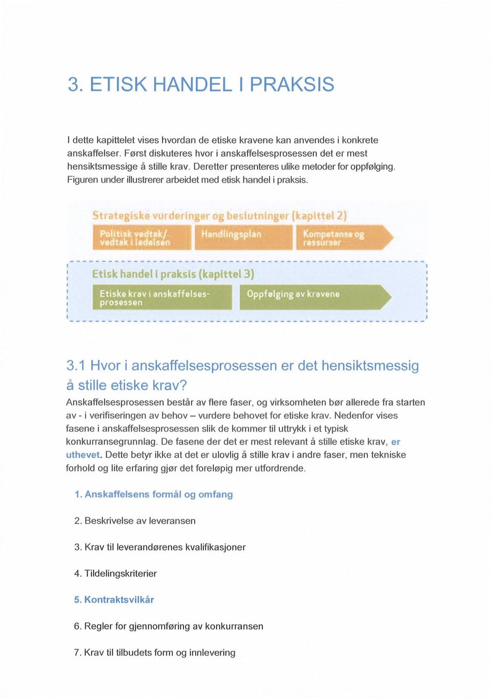 Figuren under illustrerer arbeidet med etisk handel i praksis. Etik hdet rdksis kapittel 3) 3.1 Hvor i anskaffelsesprosessen er det hensiktsmessig å stille etiske krav?