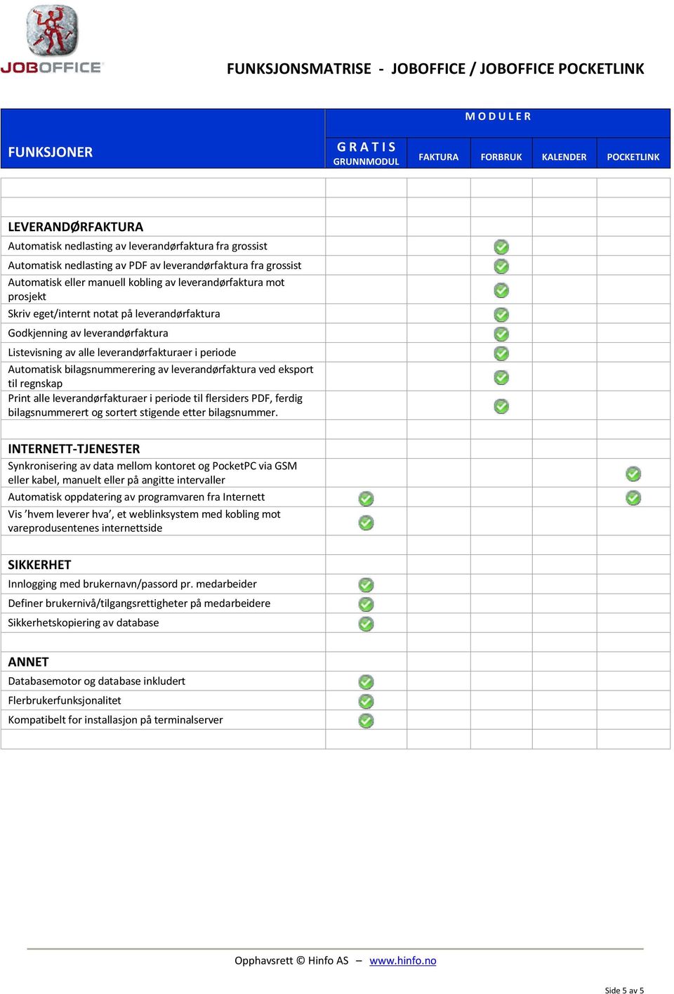 eksport til regnskap Print alle leverandørfakturaer i periode til flersiders PDF, ferdig bilagsnummerert og sortert stigende etter bilagsnummer.