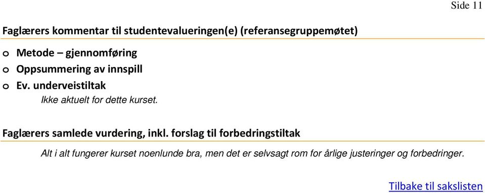 Faglærers samlede vurdering, inkl.