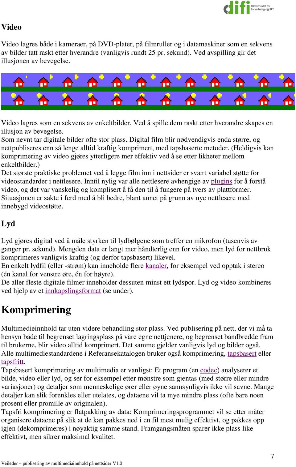 Som nevnt tar digitale bilder ofte stor plass. Digital film blir nødvendigvis enda større, og nettpubliseres enn så lenge alltid kraftig komprimert, med tapsbaserte metoder.