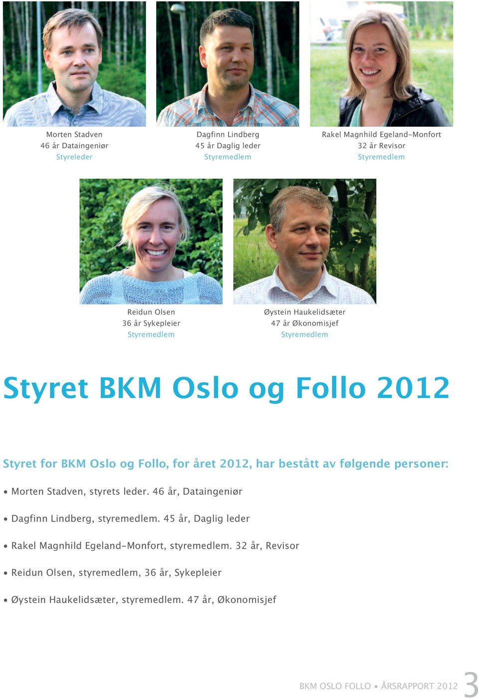 har bestått av følgende personer: Morten Stadven, styrets leder. 46 år, Dataingeniør Dagfinn Lindberg, styremedlem.