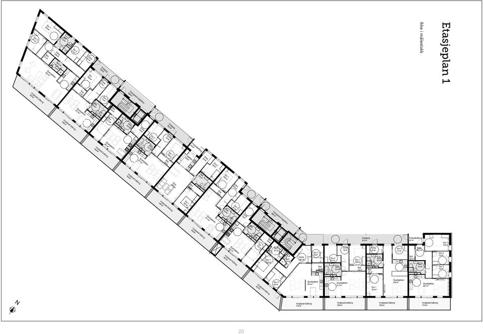 rokostbalkong,0 m² Stue,0, m² m² Kjøkken, m², m², m², m², m², m² D D rokostbalkong, m² Kjøkken, m², m², m², m² D Stue, m² D D Transparent trappehus, m², m² x = 00 Strømmålere D D, m² D, m², m², m²,