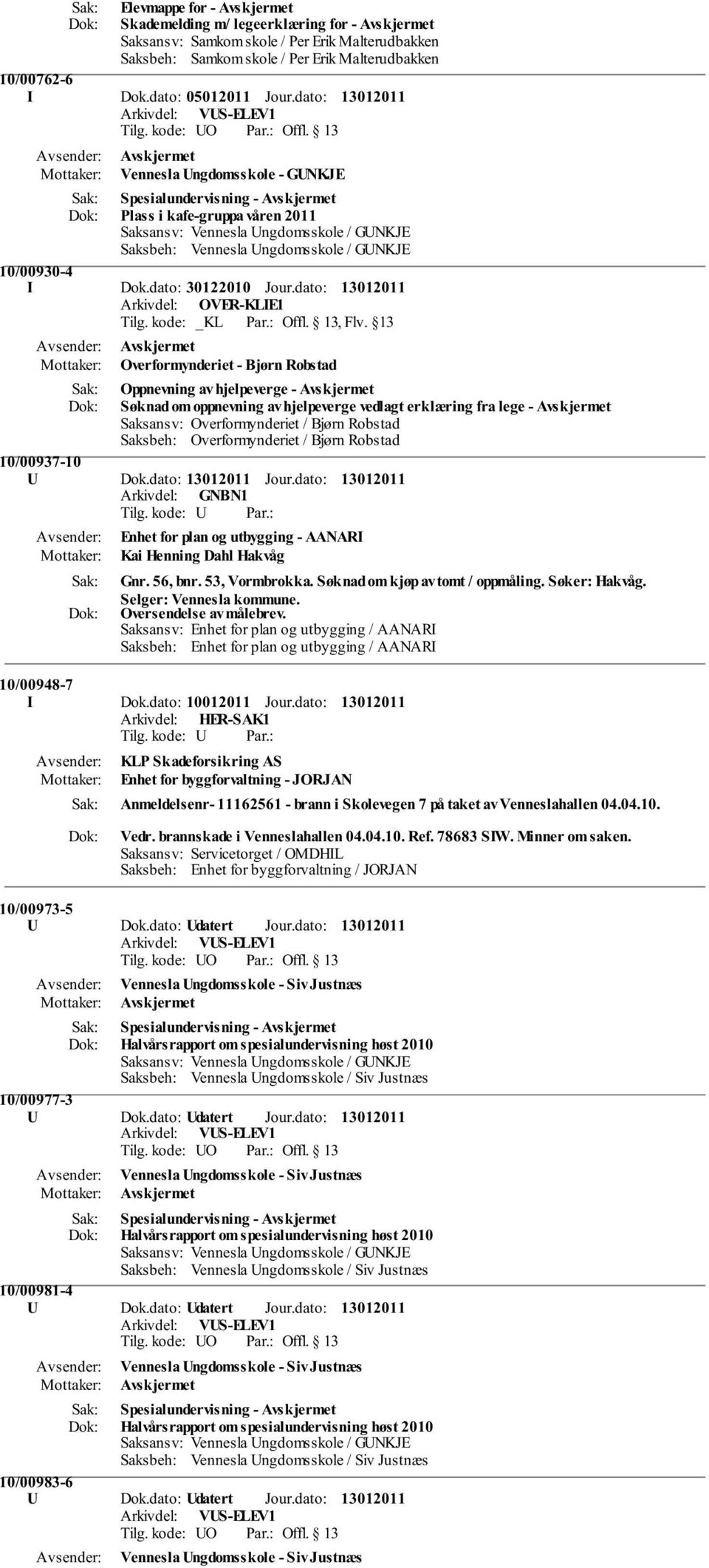 dato: Overformynderiet - Bjørn Robstad Oppnevning av hjelpeverge - Avskjermet Søknad om oppnevning av hjelpeverge vedlagt erklæring fra lege - Avskjermet 10/00937-10 U Dok.dato: Arkivdel: GNBN1 Jour.