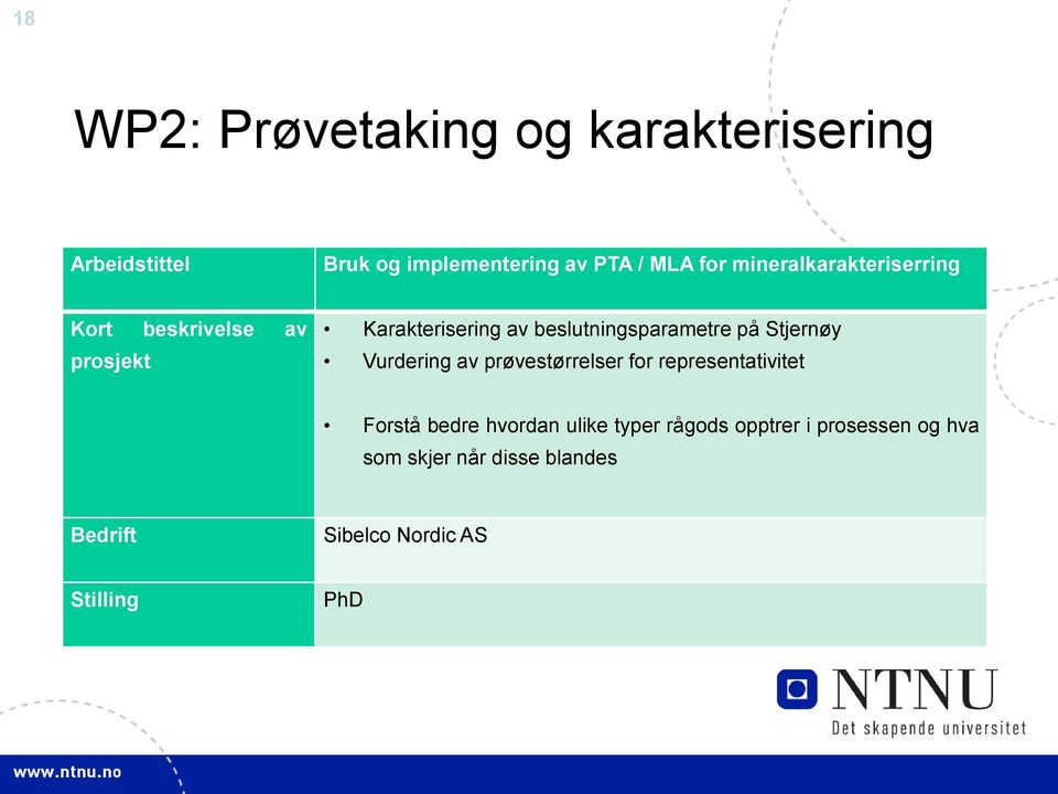 Stjernøy Vurdering av prøvestørrelser for representativitet Forstå bedre hvordan ulike typer