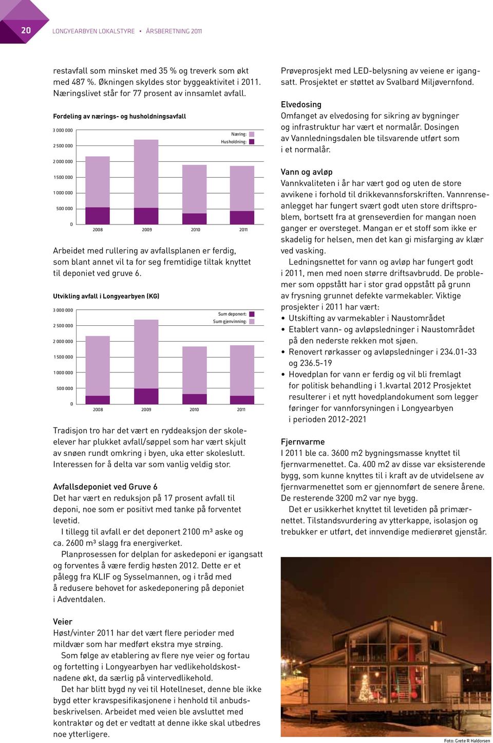 Fordeling av nærings- og husholdningsavfall 3 000 000 2 500 000 2 000 000 1 500 000 1 000 000 500 000 0 Arbeidet med rullering av avfallsplanen er ferdig, som blant annet vil ta for seg fremtidige