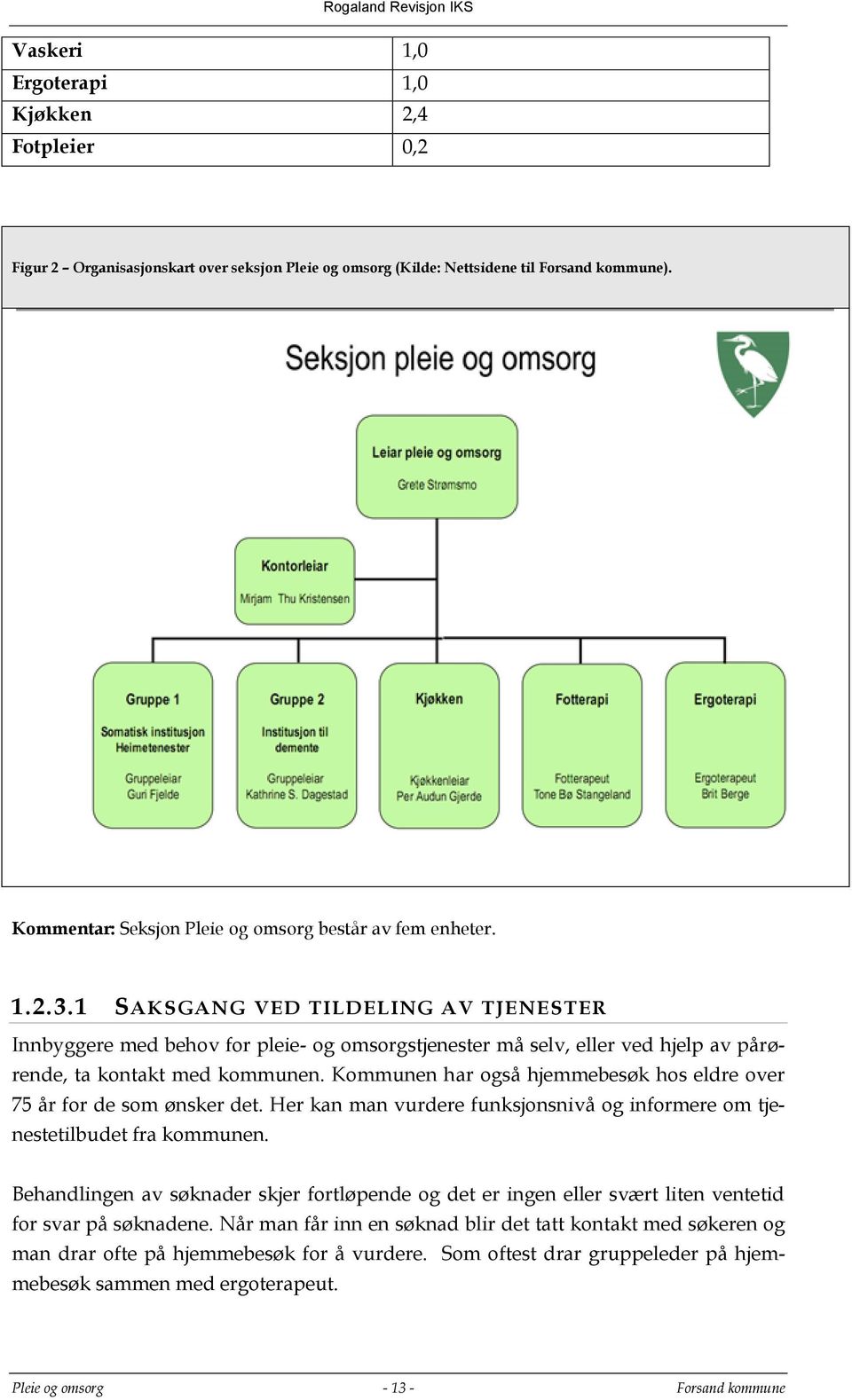 1 SAKSGANG VED TILDELING AV TJENESTER Innbyggere med behov for pleie- og omsorgstjenester må selv, eller ved hjelp av pårørende, ta kontakt med kommunen.