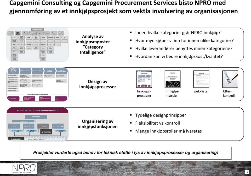 Hvilke leverandører benyttes innen kategoriene? Hvordan kan vi bedre innkjøpskost/kvalitet?