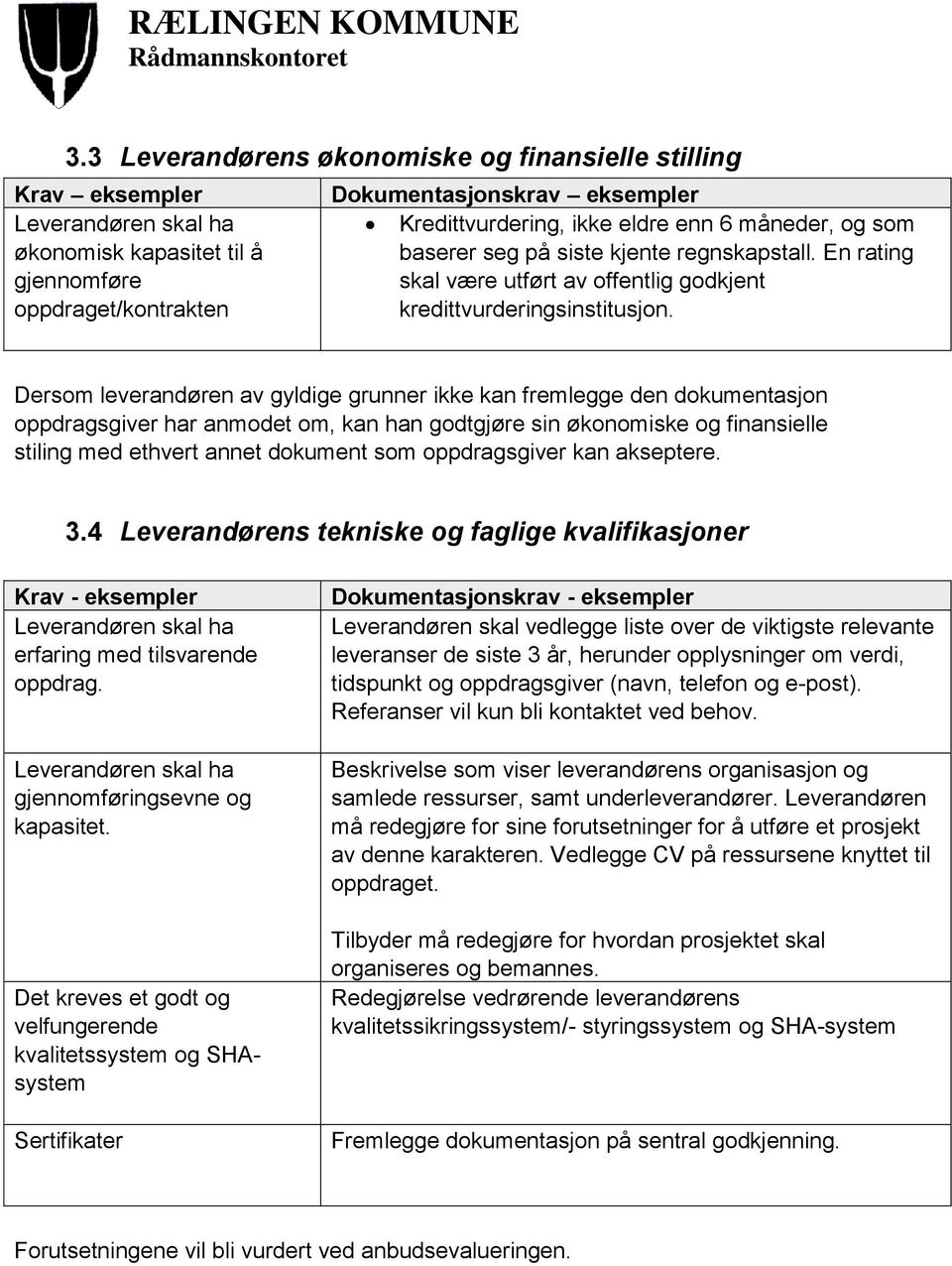 Dersom leverandøren av gyldige grunner ikke kan fremlegge den dokumentasjon oppdragsgiver har anmodet om, kan han godtgjøre sin økonomiske og finansielle stiling med ethvert annet dokument som