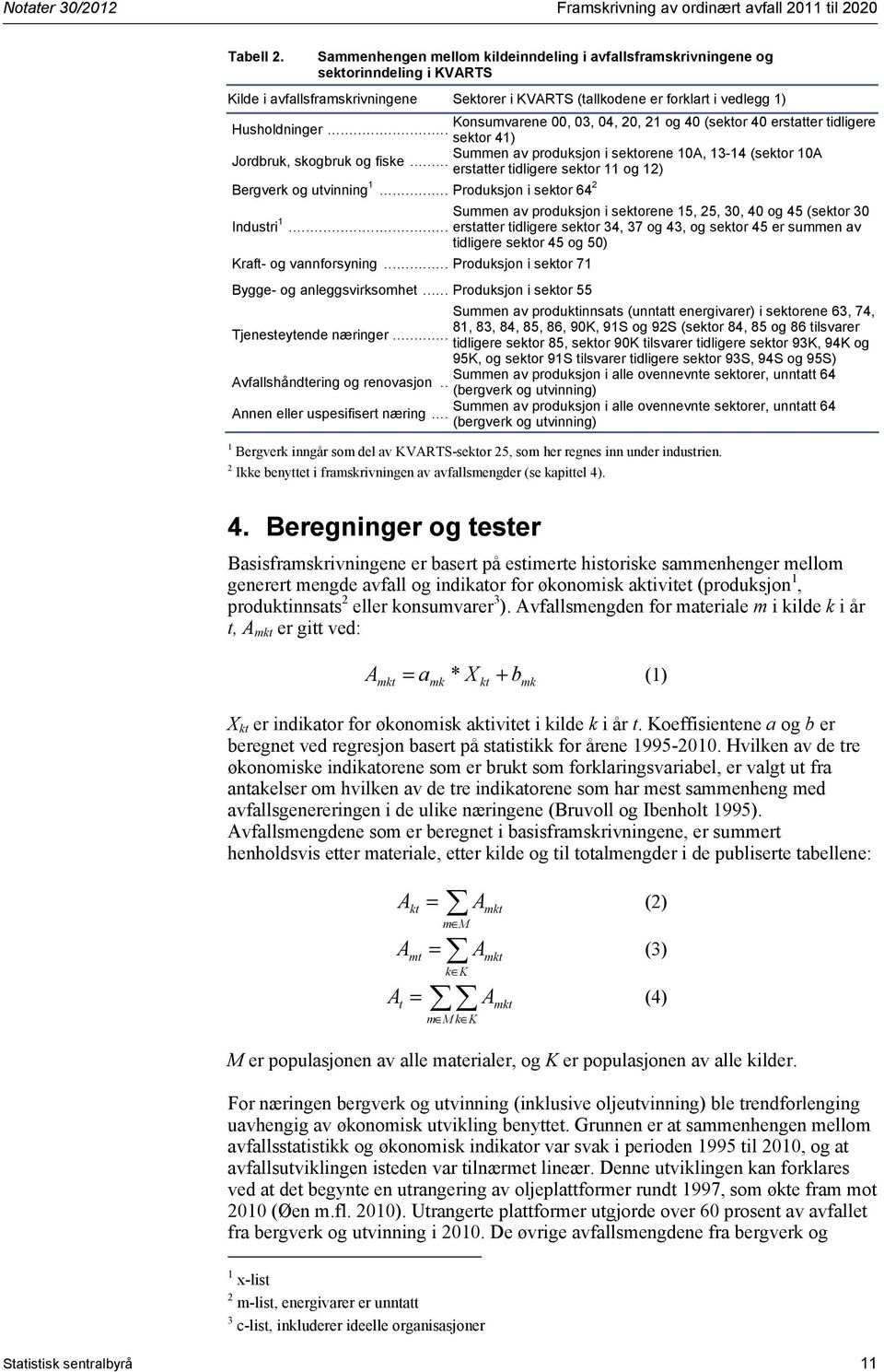 04, 20, 21 og 40 (sektor 40 erstatter tidligere Husholdninger... sektor 41) Summen av produksjon i sektorene 10A, 13-14 (sektor 10A Jordbruk, skogbruk og fiske.