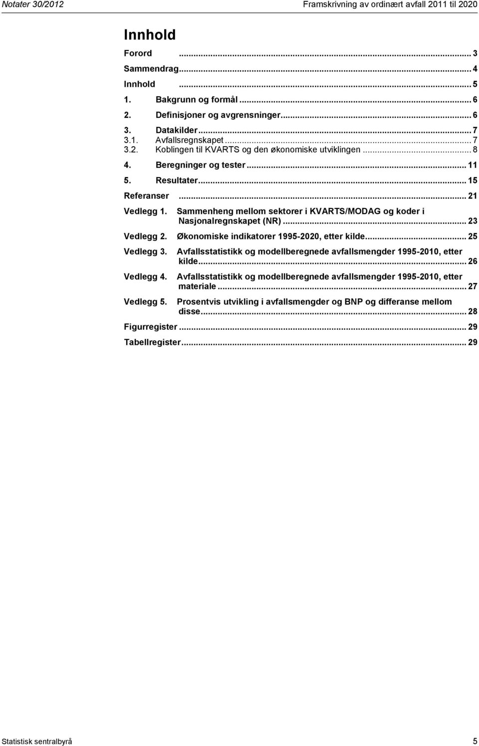 Sammenheng mellom sektorer i KVARTS/MODAG og koder i Nasjonalregnskapet (NR)... 23 Vedlegg 2. Økonomiske indikatorer 1995-2020, etter kilde... 25 Vedlegg 3.