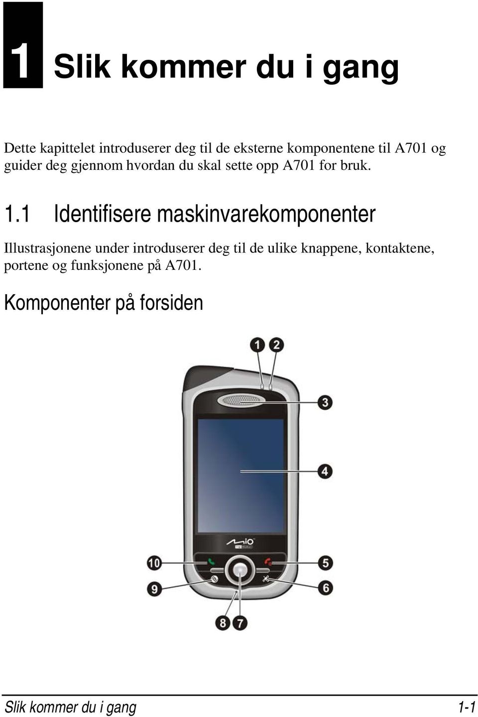 1 Identifisere maskinvarekomponenter Illustrasjonene under introduserer deg til de ulike