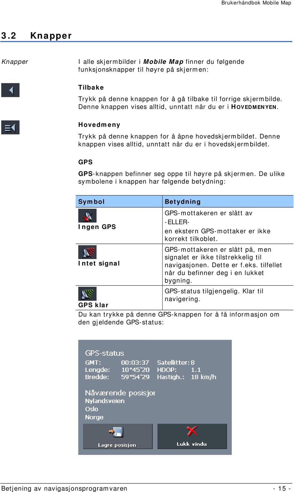 GPS GPS-knappen befinner seg oppe til høyre på skjermen.