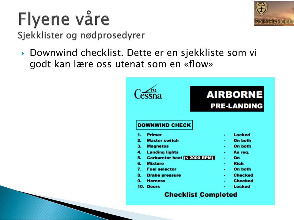 sjekkliste som vi