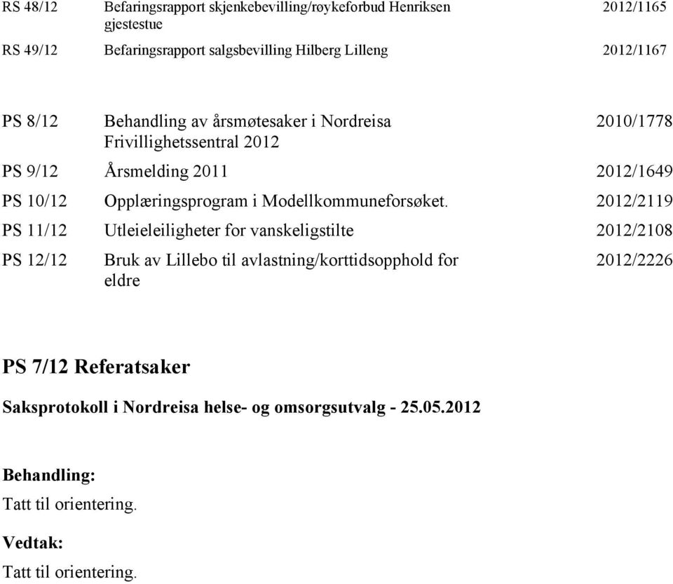 2012/1649 PS 10/12 Opplæringsprogram i Modellkommuneforsøket.