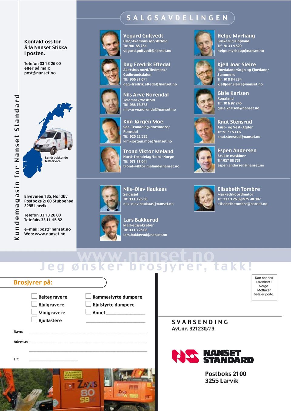 no Kjell Joar Sleire Hordaland/Sogn og Fjordane/ Sunnmøre Tlf: 918 84 234 kjelljoar.sleire@nanset.