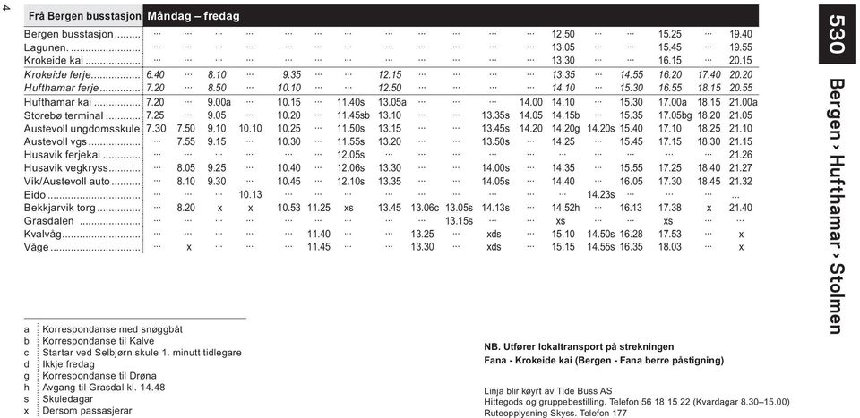 20 11.45sb 13.10 13.35s 14.05 14.15b 15.35 17.05bg 18.20 21.05 Austevoll ungdomsskule. 7.30 7.50 9.10 10.10 10.25 11.50s 13.15 13.45s 14.20 14.20g 14.20s 15.40 17.10 18.25 21.10 Austevoll vgs... 7.55 9.