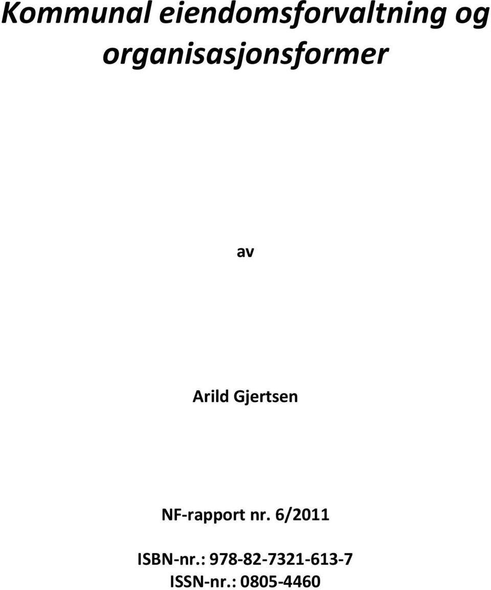 Gjertsen NF-rapport nr.