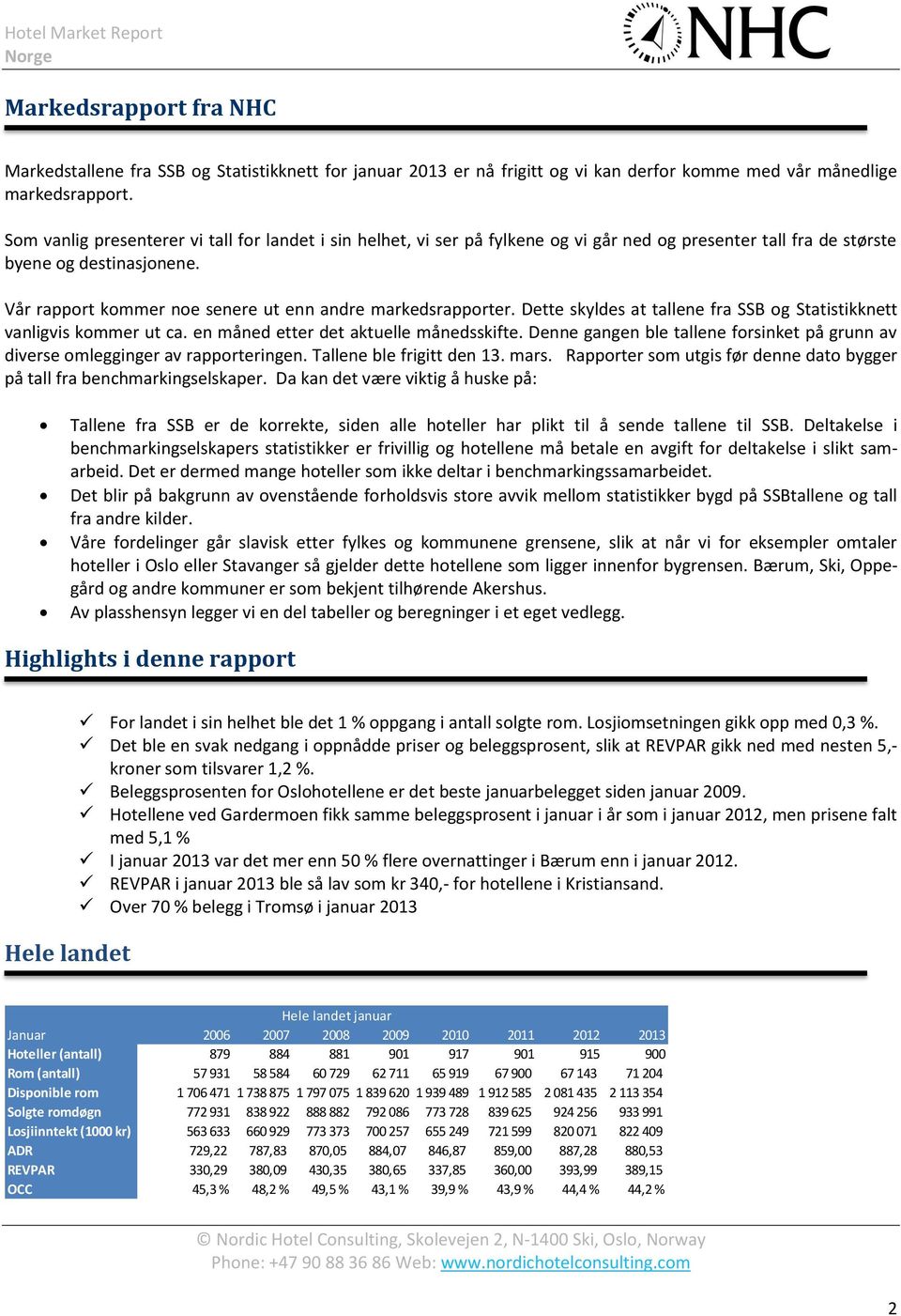 Vår rapport kommer noe senere ut enn andre markedsrapporter. Dette skyldes at tallene fra SSB og Statistikknett vanligvis kommer ut ca. en måned etter det aktuelle månedsskifte.