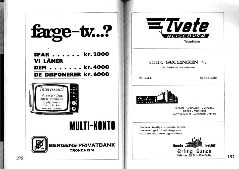 26182 Trondheim Tobakk Sjokolade BENSIN - GARASJER - VERKSTED BÅTER - MOTORER MOTORSYKLER - MOPEDER -