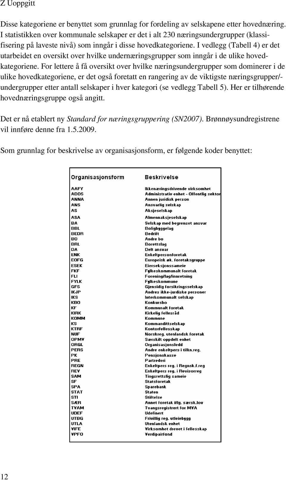 I vedlegg (Tabell 4) er det utarbeidet en oversikt over hvilke undernæringsgrupper som inngår i de ulike hovedkategoriene.