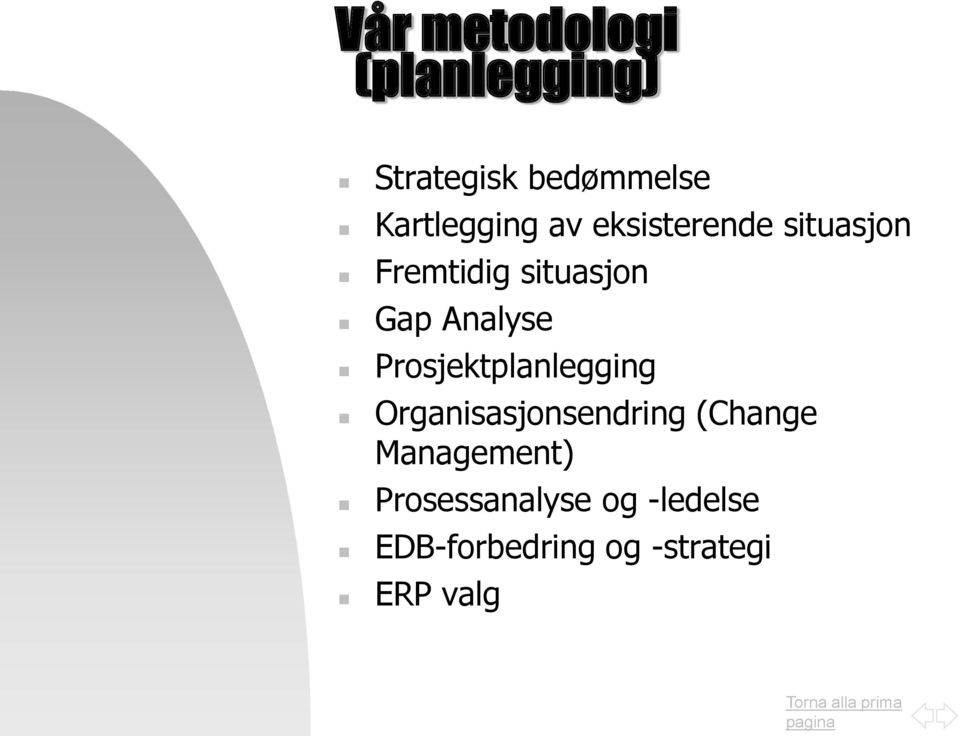 Analyse Prosjektplanlegging Organisasjonsendring (Change