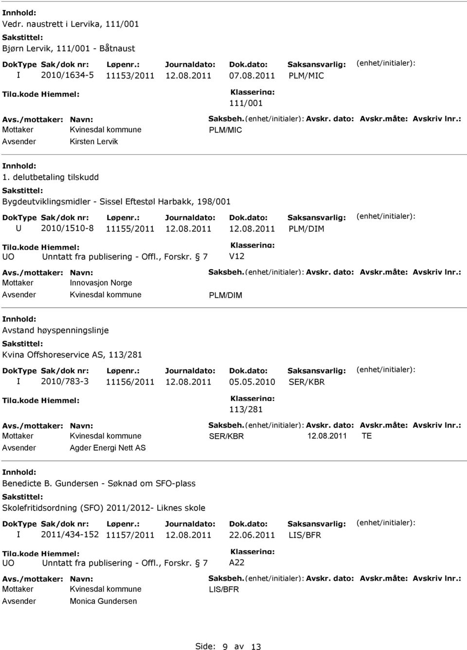 /mottaker: Navn: Saksbeh. Avskr. dato: Avskr.måte: Avskriv lnr.: nnovasjon Norge PLM/DM Avstand høyspenningslinje Kvina Offshoreservice AS, 113/281 2010/783-3 11156/2011 05.05.2010 113/281 Avs.