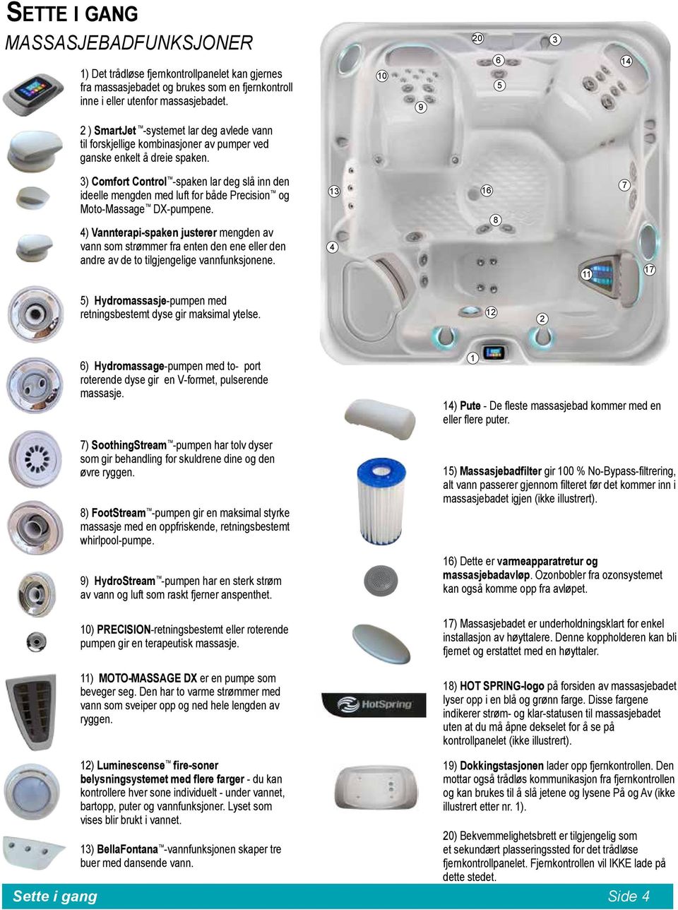 3) Comfort Control -spaken lar deg slå inn den ideelle mengden med luft for både Precision og Moto-Massage DX-pumpene.