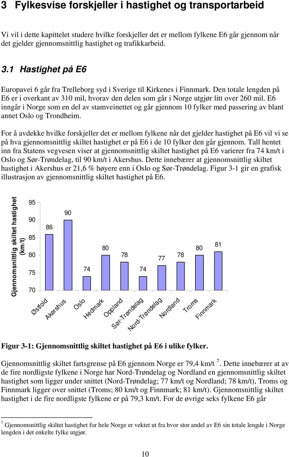 Den totale lengden på E6 er i overkant av 310 mil, hvorav den delen som går i Norge utgjør litt over 260 mil.