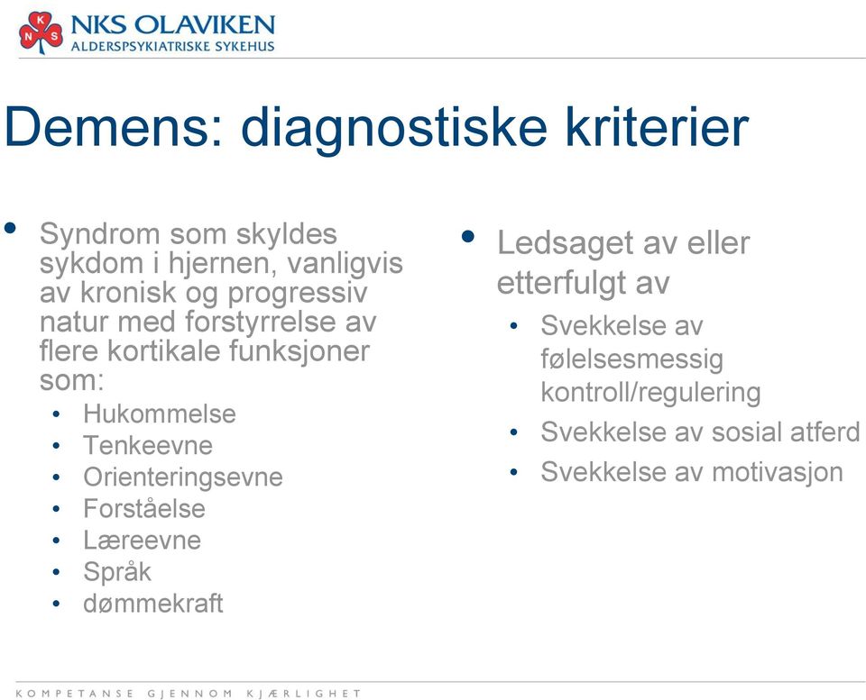 Tenkeevne Orienteringsevne Forståelse Læreevne Språk dømmekraft Ledsaget av eller