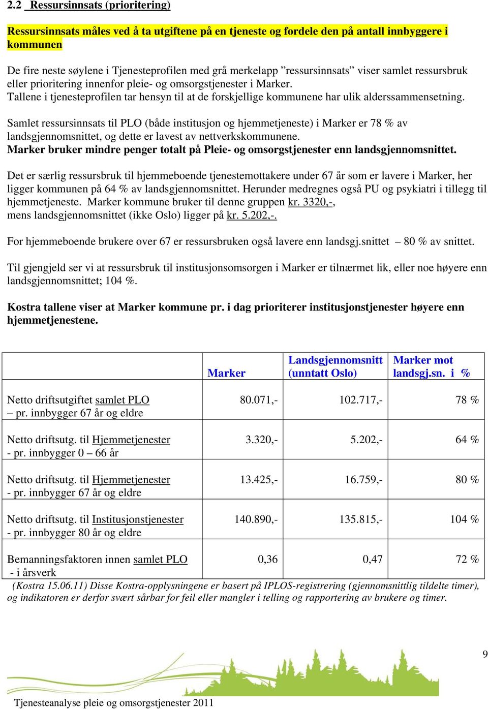 Tallene i tjenesteprofilen tar hensyn til at de forskjellige kommunene har ulik alderssammensetning.