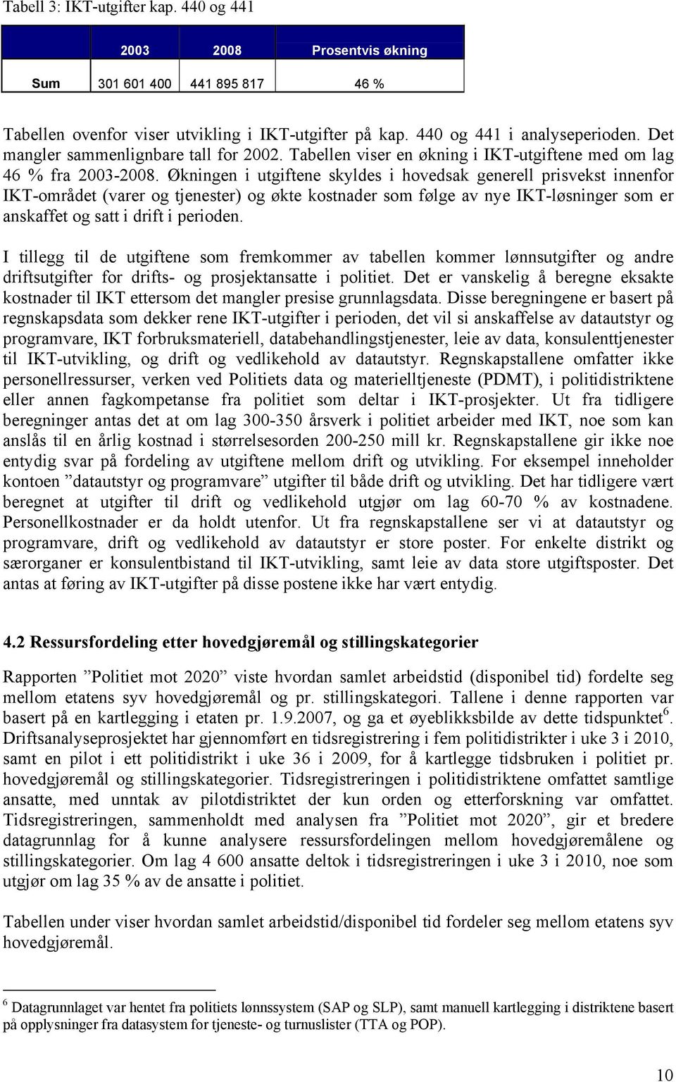 Økningen i utgiftene skyldes i hovedsak generell prisvekst innenfor IKT-området (varer og tjenester) og økte kostnader som følge av nye IKT-løsninger som er anskaffet og satt i drift i perioden.