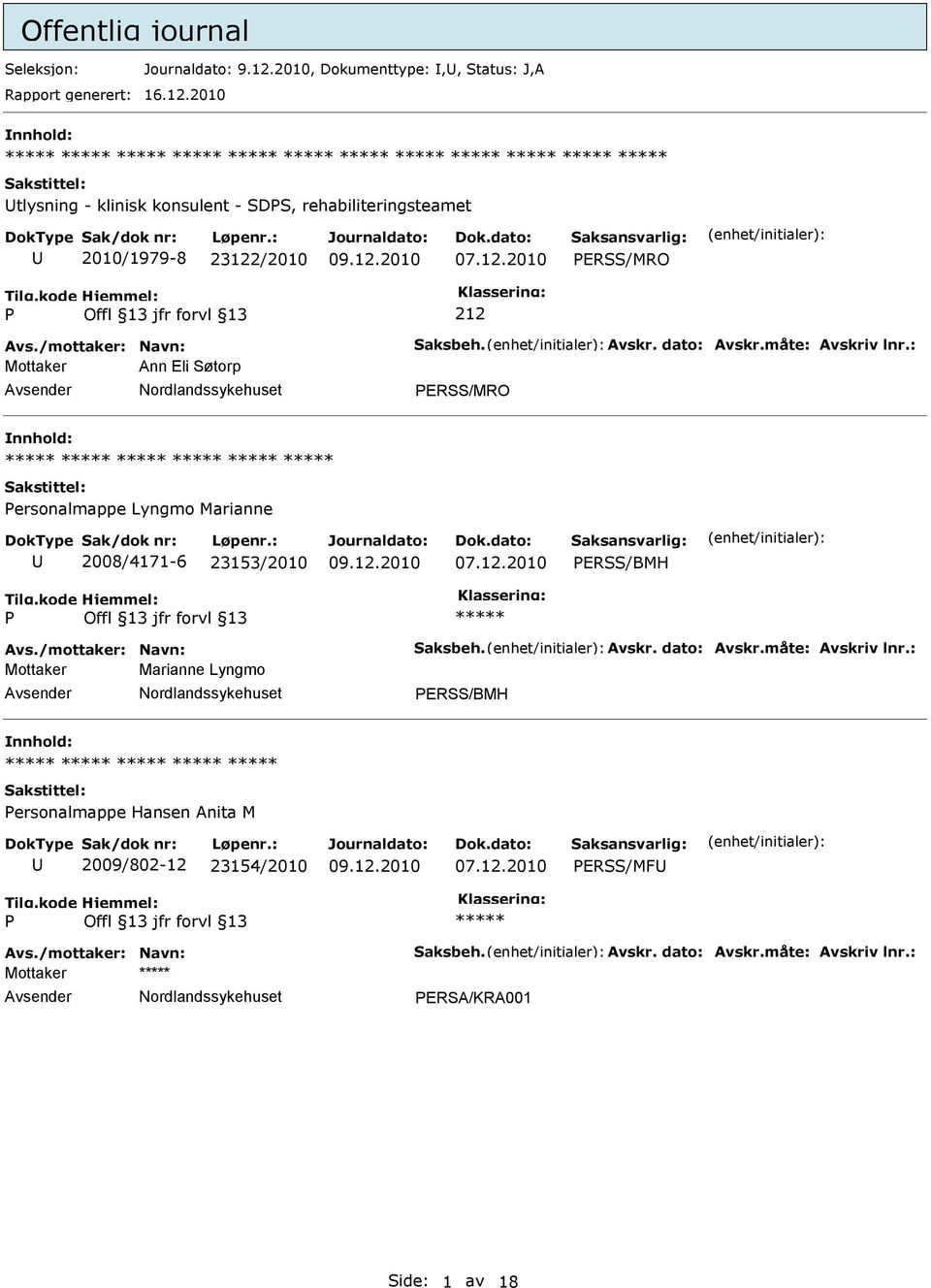 2010 tlysning - klinisk konsulent - SDS, rehabiliteringsteamet 2010/1979-8 23122/2010 ERSS/MRO 212