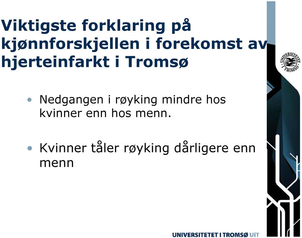 Nedgangen i røyking mindre hos kvinner enn